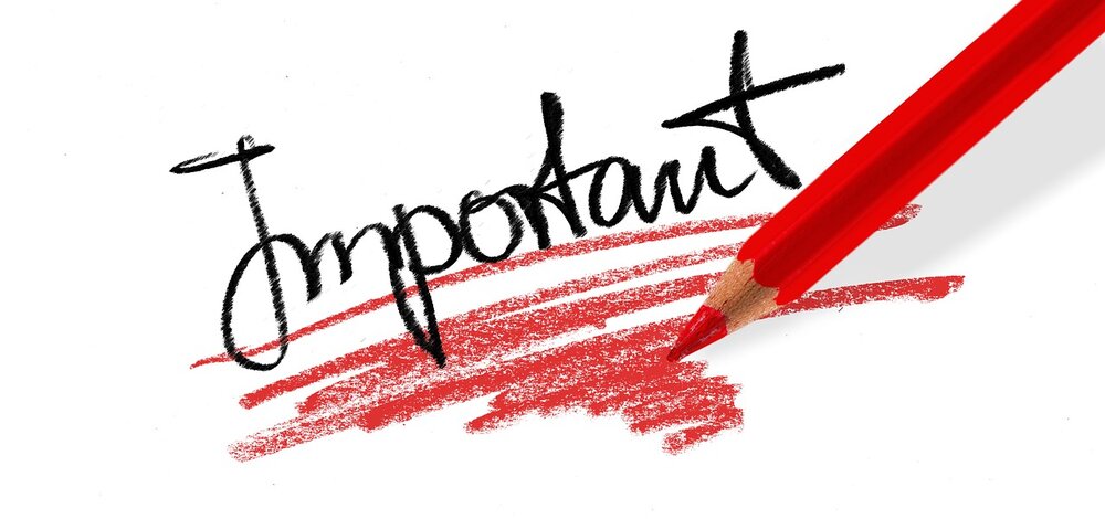 Important with red pencil