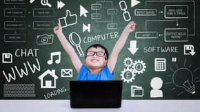 happy boy coding