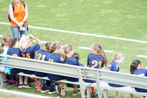 girls soccer bench