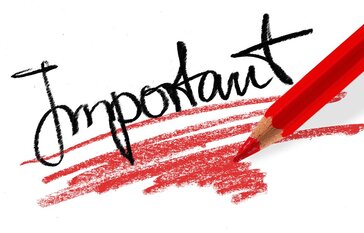 Important with red pencil