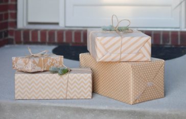 gifts on porch