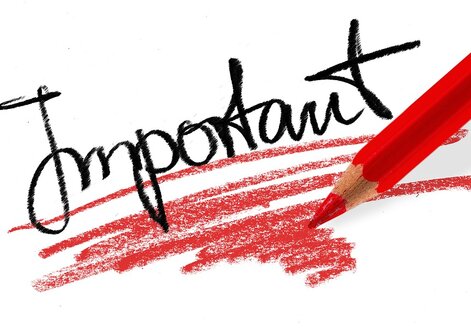 Important with red pencil