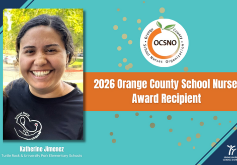 Katherine Jimenez is recognized as the 2026 Orange County School Nurse Award Recipient.